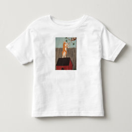 Corgi zielt mit Schleuder auf Katze T-Shirt