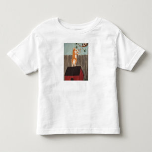 Corgi zielt mit Schleuder auf Katze T-Shirt