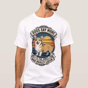 Corgi-Zitat-Shirt Vintage-Gravur Hunde-Liebhaber-T T-Shirt