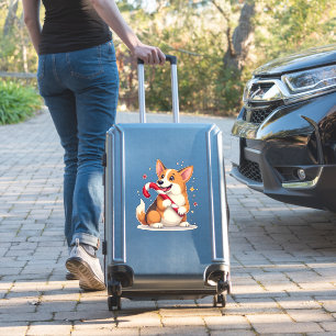 Corgi Zuckerstangenfreude Aufkleber