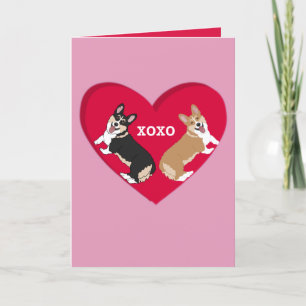 Corgi zum Valentinstag Feiertagskarte