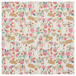 Corgiblumengewebe - Creme Stoff