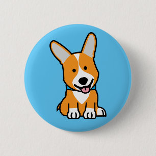 CorgiCorgis verfolgen Welpenhündchen glücklichen Button