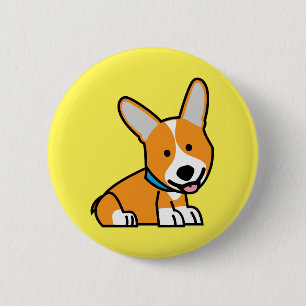 CorgiCorgis verfolgen Welpenhündchen glücklichen Button