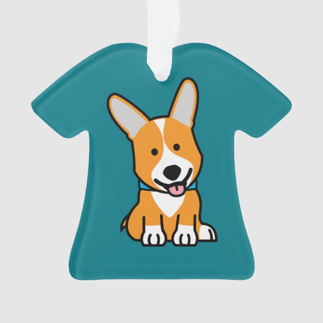 CorgiCorgis verfolgen Welpenhündchen glücklichen Ornament (Vorderseite)