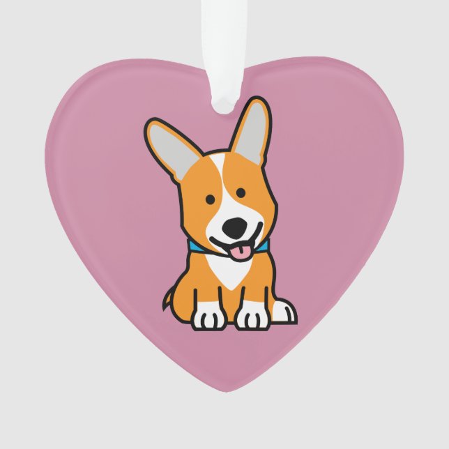 CorgiCorgis verfolgen Welpenhündchen glücklichen Ornament (Vorderseite)