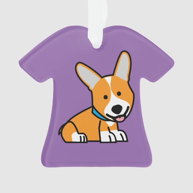 CorgiCorgis verfolgen Welpenhündchen glücklichen Ornament (Vorderseite)