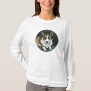 "Corgie" Hundekunst-Wiedergabe-Damen-Shirt T-Shirt