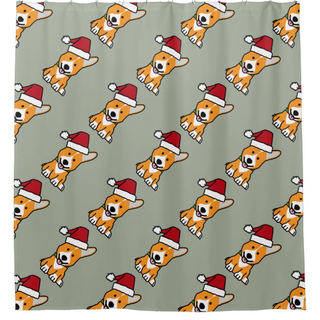 Corgihundewelpe Duschvorhang (Vorderseite)