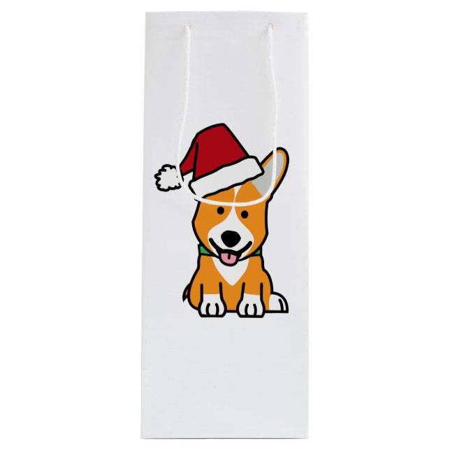 Corgihundewelpe Geschenktüte Für Weinflaschen (Vorderseite)