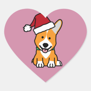 Corgihundewelpe Herz-Aufkleber