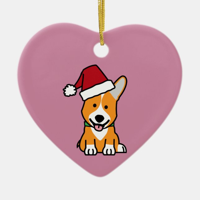 Corgihundewelpe Keramik Ornament (Vorne)