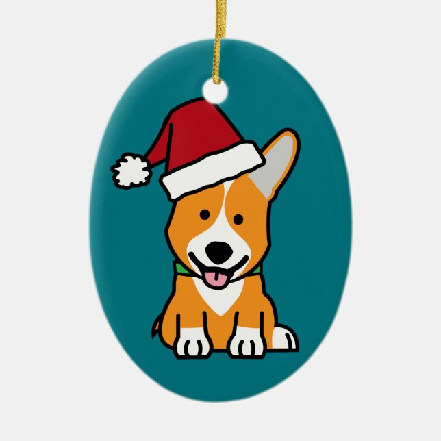 Corgihundewelpe Keramik Ornament (Vorne)