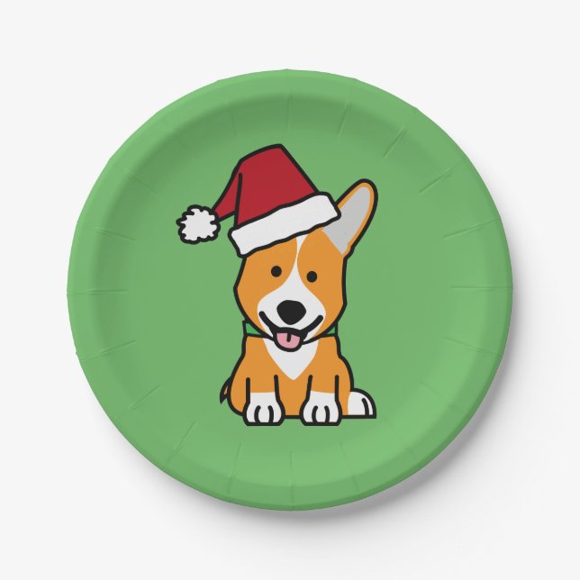 Corgihundewelpe Pappteller (Vorderseite)