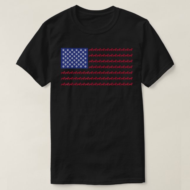    CorgiPatriotic Flag 4. Juli Hunde T-Shirt  (Design vorne)