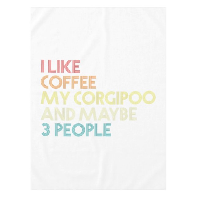 Corgipoo Dog Eigentümer Geschenk Kaffee Lover Vint Tischdecke (Vorderseite)