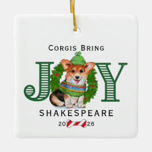 Corgis bringen Freude Keramikornament