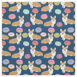 Corgis Donuts Fabric - niedliches Corgi Donut Desi Stoff