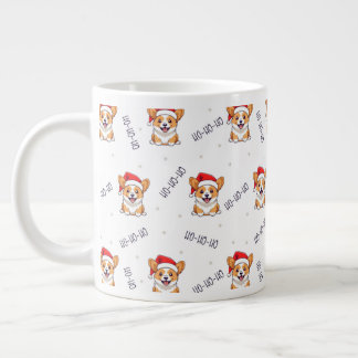 Corgis in Weihnachtsmannmützen Weihnachtsmuster Jumbo-Tasse