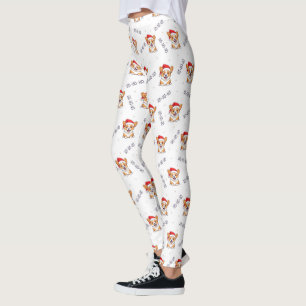 Corgis in Weihnachtsmannmützen Weihnachtsmuster Leggings