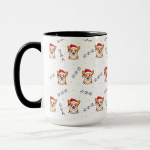 Corgis in Weihnachtsmannmützen Weihnachtsmuster Tasse