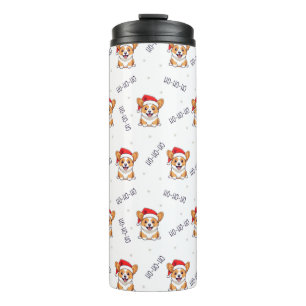 Corgis in Weihnachtsmannmützen Weihnachtsmuster Thermosbecher