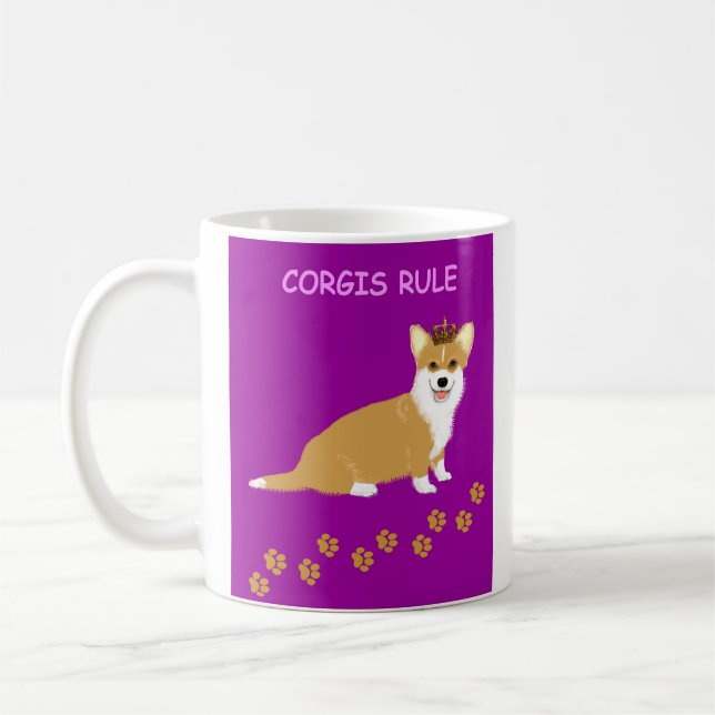 Corgis regieren lila kaffeetasse (Links)