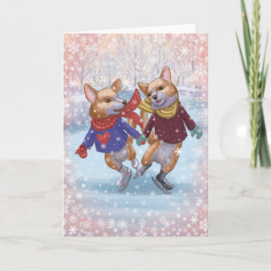 Corgis Skaten Card Karte