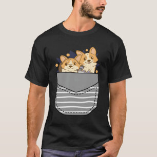 Corgis stopften Waschbären Corgi in die Tasche T-Shirt