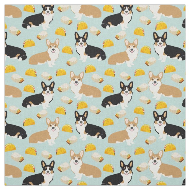 Corgis Tacos Fabric - niedliches Corgi-Muster Stoff (Muster)