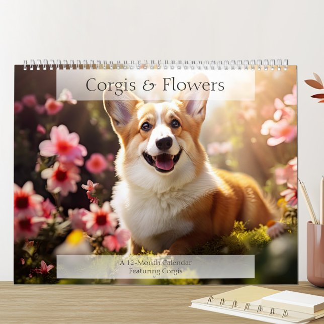 Corgis und Blume Hund Lover Kalender (Von Creator hochgeladen)