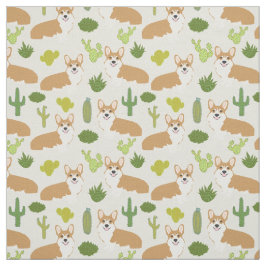 Corgis und Cactus Fabric - niedliches Nähgewebe Stoff