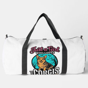 Corgis und Halloween-Mädchen Vintage-Stickerei-Shi Duffle Bag