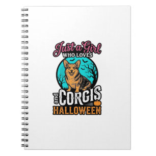 Corgis und Halloween-Mädchen Vintage-Stickerei-Shi Notizblock
