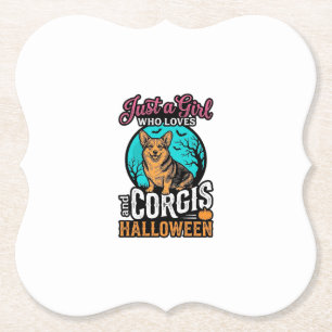 Corgis und Halloween-Mädchen Vintage-Stickerei-Shi Untersetzer