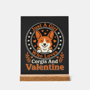 Corgis Valentins-Design für Mädchen, die Corgis li Acrylschild