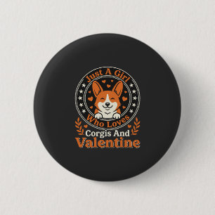 Corgis Valentins-Design für Mädchen, die Corgis li Button