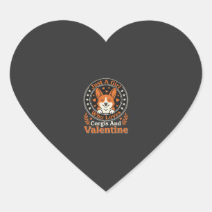 Corgis Valentins-Design für Mädchen, die Corgis li Herz-Aufkleber