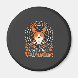Corgis Valentins-Design für Mädchen, die Corgis li Magnet