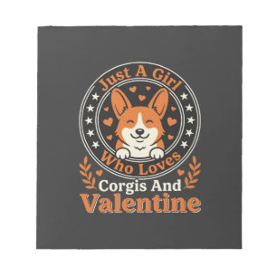 Corgis Valentins-Design für Mädchen, die Corgis li Notizblock