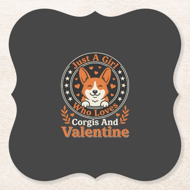Corgis Valentins-Design für Mädchen, die Corgis li Untersetzer (Vorderseite)