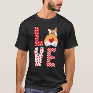 Corgis Valentinstag Liebe Valentine Niedlich Heart T-Shirt