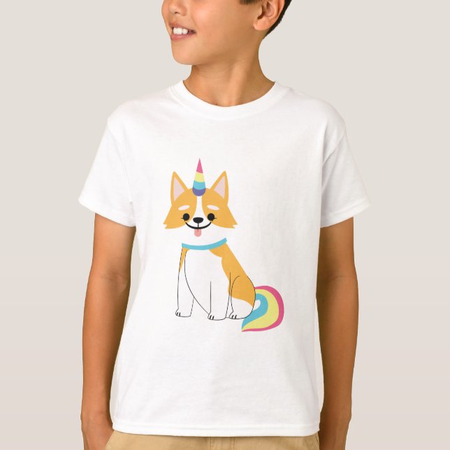 Corgiunicorn-entzückende T-Shirt (Vorderseite)