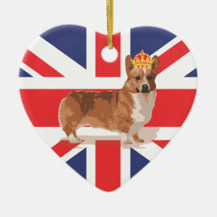 Corgiverzierung der Königin das sechzigjährige Keramik Ornament