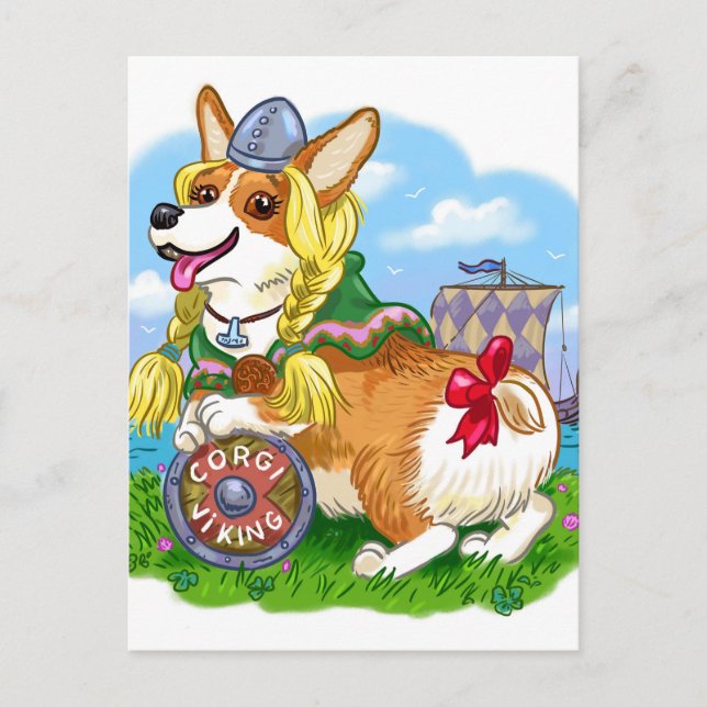 CorgiViking Postkarte (Vorderseite)