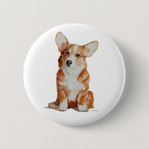 Corgiwaliser-Welpenknopf Button