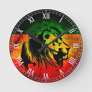 Cori Reith Rasta Reggaelöwe Runde Wanduhr