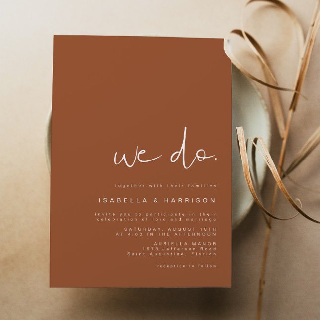 CORIANDER Bohemisch Burnt Orange Modernes Minimali Einladung (Von Creator hochgeladen)