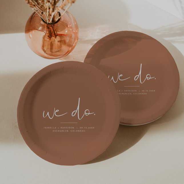 CORIANDER Boho Burnt Orange Rust Wedding Pappteller (Von Creator hochgeladen)