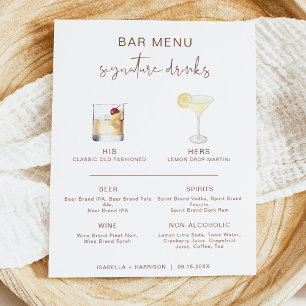 CORIANDER Boho Cocktail Signature Drink Bar Menu Poster